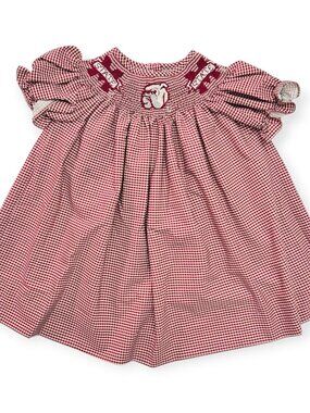 G08-Vive La Fête, Size 9 Months, s/s polyester Mississippi State Bulldogs Smocke